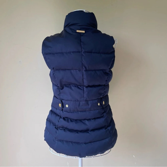 Lilly Pulitzer Isabelle Puffer Vest navy blue with gold accents size XS - Picture 2 of 14